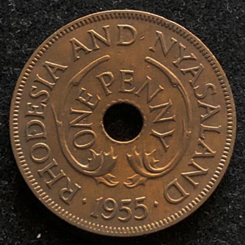 1955 Rhodesia Elizabeth II One penny