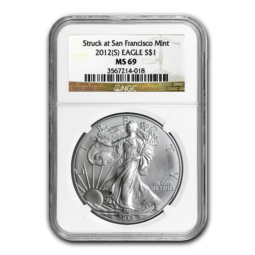 2012 Silver $1 American Eagle NGC-MS69
