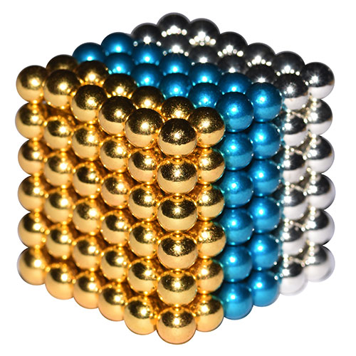 Buckyballs Gold Turquoise Bright Silver