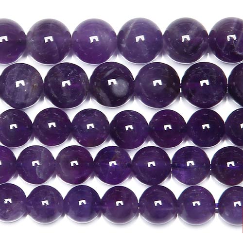 Purple Amethysts Crystals Round Beads 10mm