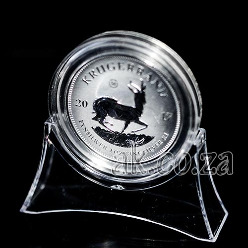 45mm coin capsule with 38mm clear insert and display stand