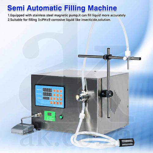 Liquid filling machine with stainless steel pump