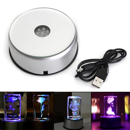 Jewelry Automatic USB Powered Rotating Mirrored Display Stand
