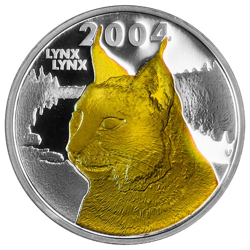 Finland Gold Natura Silver Crown Caracal lynx Launch Medallion