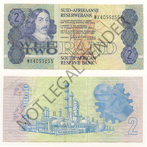 South Africa GPC De Kock 3rd Issue Two Rand WX Replacement Note F+