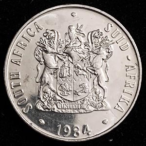 1984 South Africa 50c uncirculated nickel