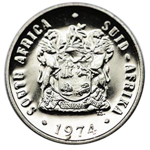 1974 SA 10c proof nickel